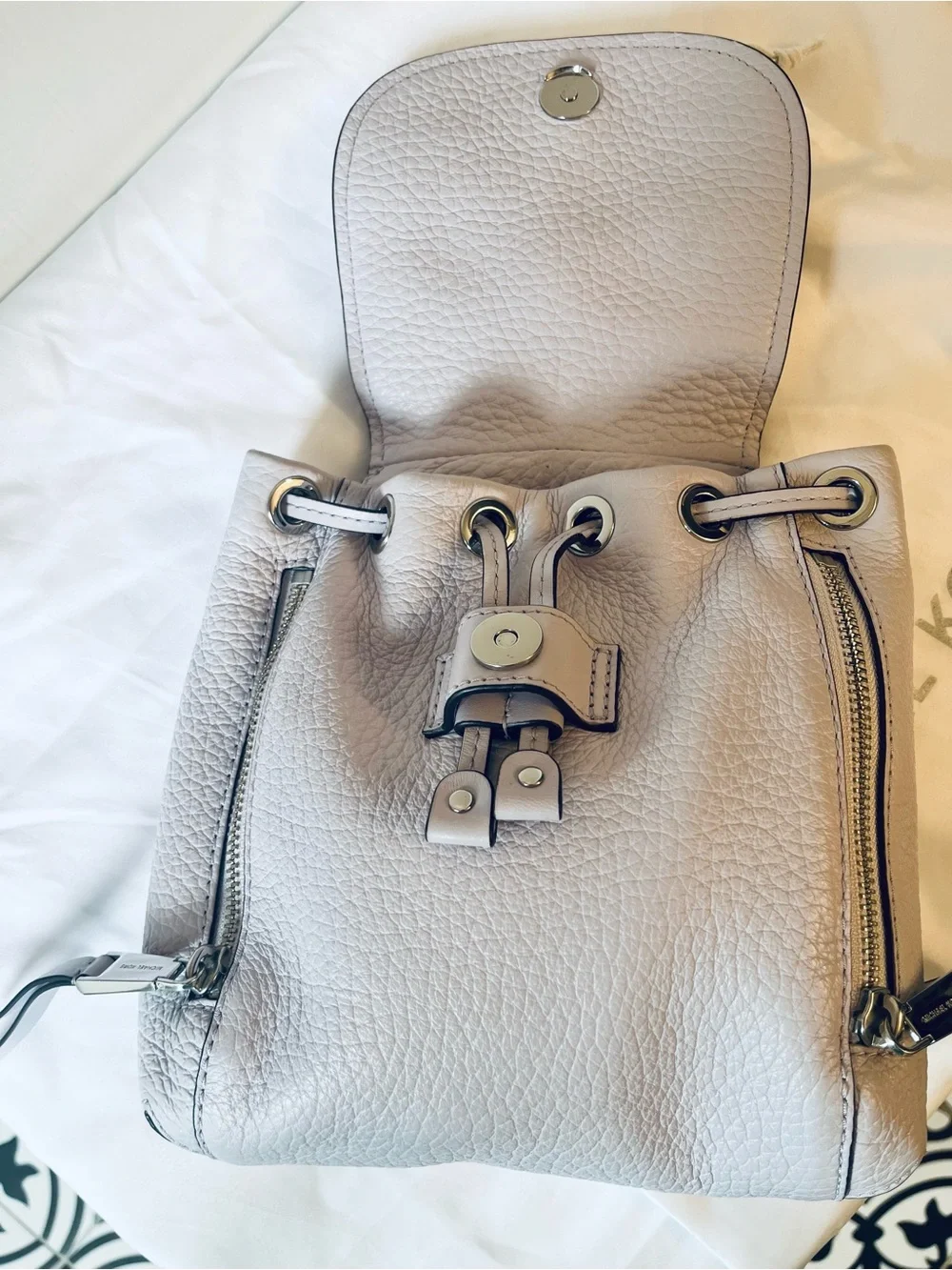 Michael Kors Light Lavender/Lilac Pebbled Leather Backpack Purse